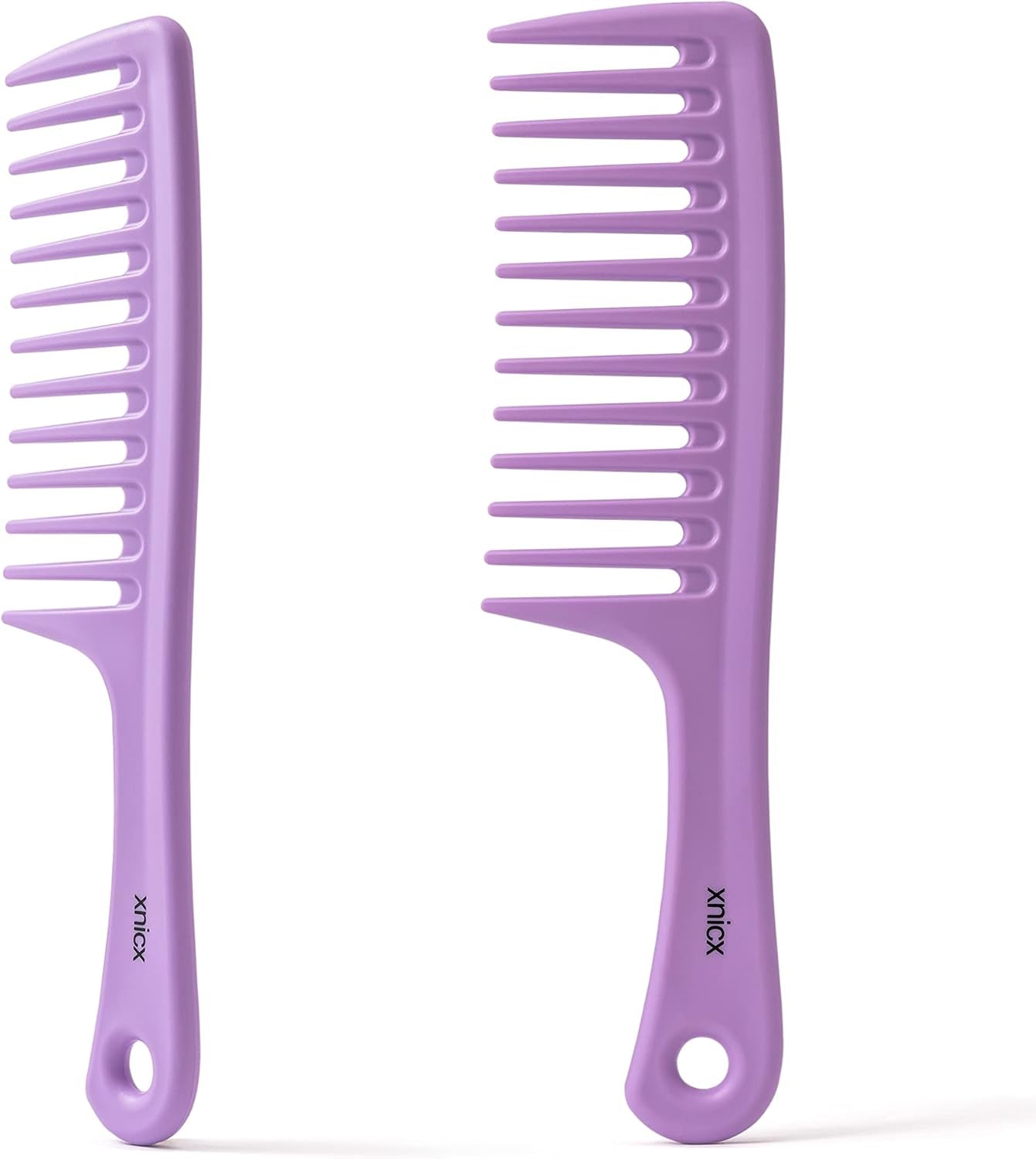 Wide Tooth Hair Detangling Comb for Curly, Wet Hair - Afro & Shower Barber Comb - Purple