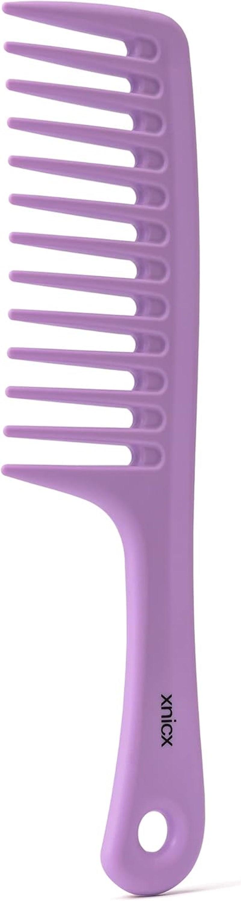 Wide Tooth Hair Detangling Comb for Curly, Wet Hair - Afro & Shower Barber Comb - Purple